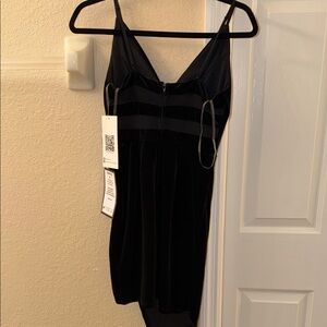 Black Velvet dress with Sheer Paneling